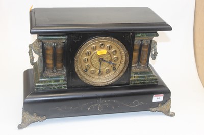 Lot 10 - A late 19th century faux black slate and...