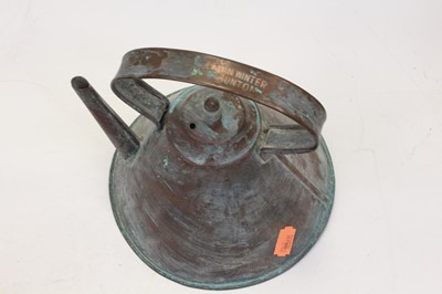 Lot 13 - An early 20th century copper kettle of conical...