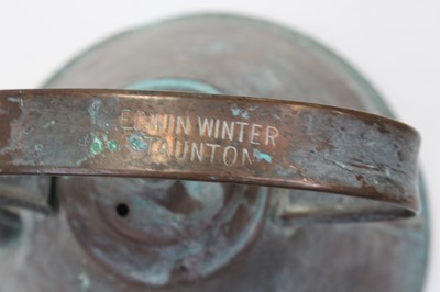 Lot 13 - An early 20th century copper kettle of conical...