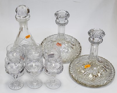 Lot 18 - A pair of Galway crystal ships decanters and...