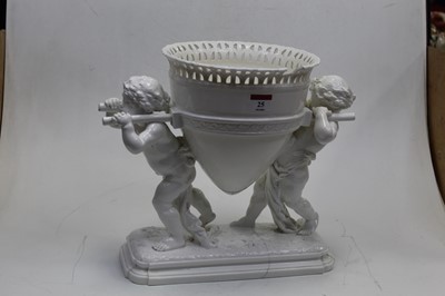 Lot 25 - A Moore Bros style blanc de chine table centre...