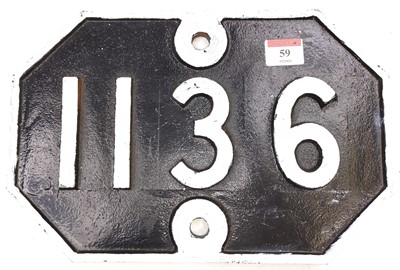 Lot 59 - A Great Eastern Railway cast iron bridge plate,...