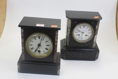 Lot 35 - A late Victorian black slate and rouge marble...