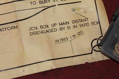 Lot 71 - An original LNER signal box diagram for Bury...