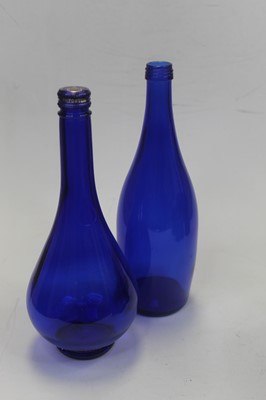 Lot 41 - A 19th century Bristol Blue glass decanter and...