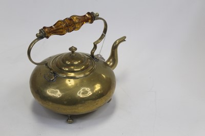 Lot 42 - An early 20th century brass kettle, of squat...