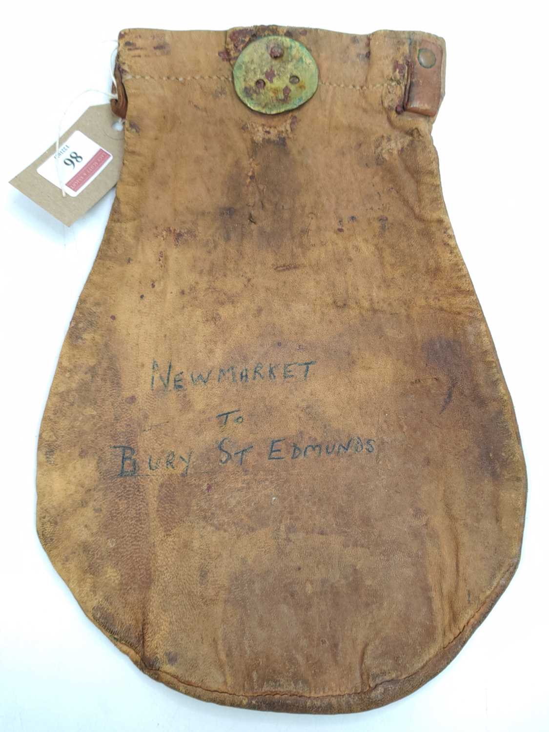 Lot 86 - A well worn BR cash bag, handwritten Newmarket...