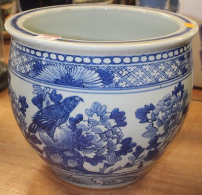 Lot 108 - A reproduction jardiniere, blue and white...