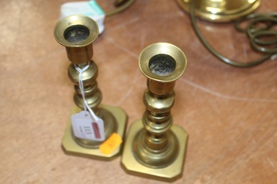 Lot 113 - A pair of 19th century turned brass...