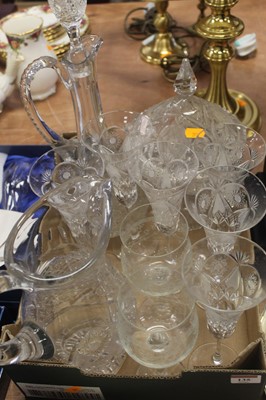 Lot 135 - A box of miscellaneous glassware, to include...