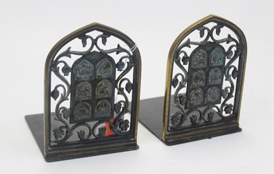 Lot 145 - A pair of Israeli book-ends, each of arched...