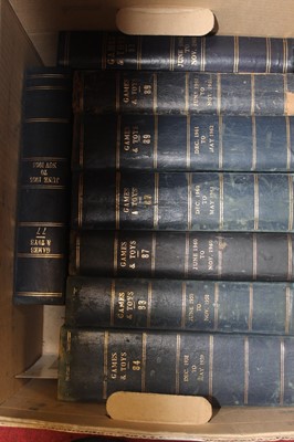 Lot 159 - Three boxes of leatherbound volumes of Games...