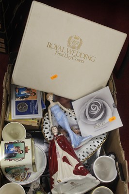 Lot 166 - A box of Royal related effects, to include...