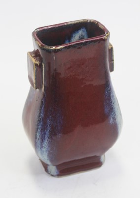 Lot 192 - A Chinese flambé glazed vase, of tapering...