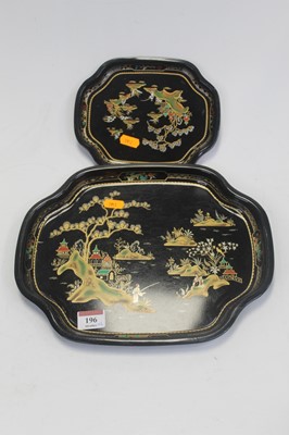 Lot 196 - A Worcester Ware Toleware type tray, decorated...