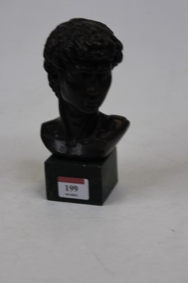 Lot 199 - A reproduction bronzed head and shoulders bust...