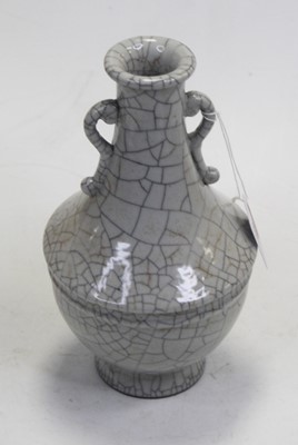 Lot 208 - A Chinese crackle-glaze vase, having a slender...