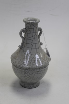 Lot 208 - A Chinese crackle-glaze vase, having a slender...