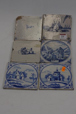 Lot 216 - A matched pair of 19th century Delft blue and...