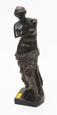 Lot 218 - A bronzed figure of a classical semi-nude...