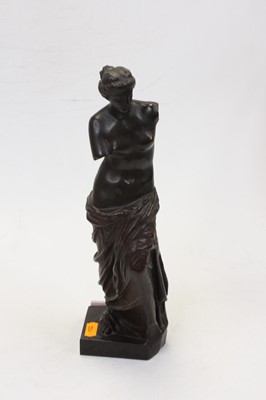 Lot 218 - A bronzed figure of a classical semi-nude...