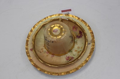 Lot 220 - A late Victorian Royal Worcester matched trio,...