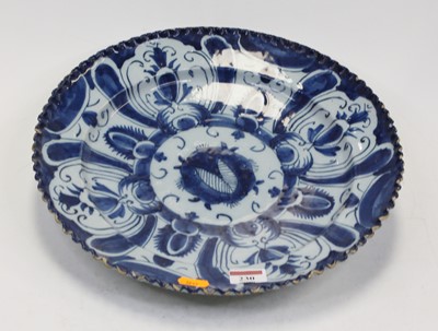 Lot 230 - An 18th century Dutch Delft blue and white...
