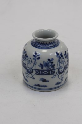 Lot 236 - A Chinese export blue and white vase, of bell...