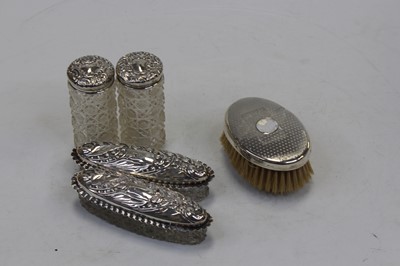Lot 276 - An early 20th century silver backed hand brush,...