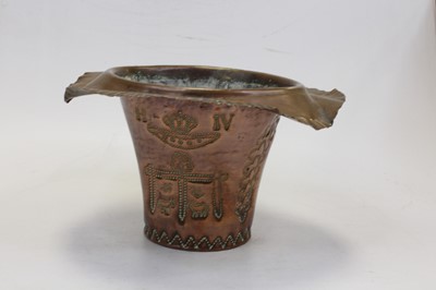 Lot 67 - A Newlyn type planter, having a shaped flared...