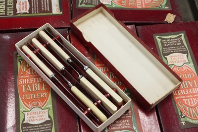Lot 292 - A box of assorted boxed Sheffield stainless...