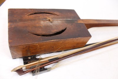 Lot 638 - A 20th century 'cigar box' chordophone guitar;...