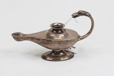Lot 304 - An Edwardian silver Alladin's lamp type table...