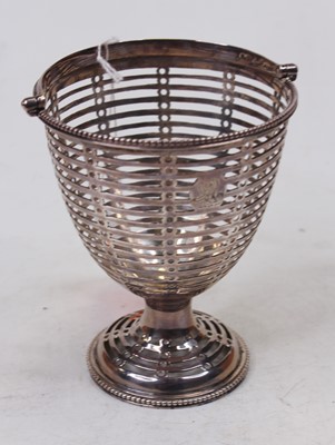 Lot 306 - A George V silver basket, of bell shape, with...