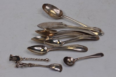 Lot 313 - A George V silver basting spoon; together with...