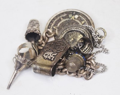 Lot 328 - A small collection of silver and white metal...
