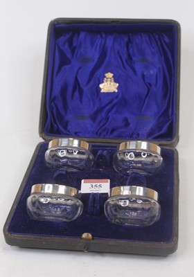 Lot 355 - A set of four late Victorian glass open salts,...