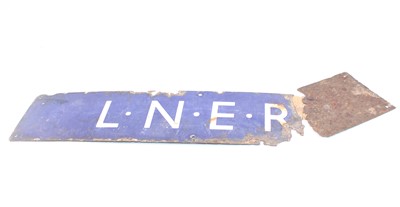 Lot 113 - An LNER Enamel poster head board sign, A/F,...