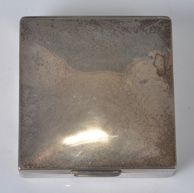 Lot 99 - An early 20th century plain silver square...