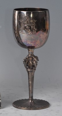 Lot 127 - A 1950s silver pedestal wine chalice, the...
