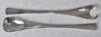 Lot 130 - A pair of contemporary silver salad servers,...