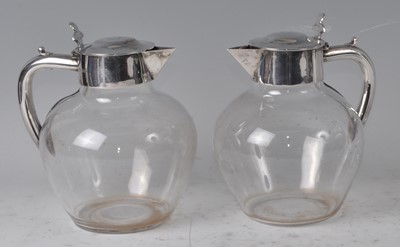 Lot 92 - A pair of Art Nouveau silver and clear glass...
