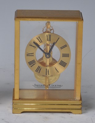 Lot 163 - A Jaeger le Coultre small brass desk clock, No....