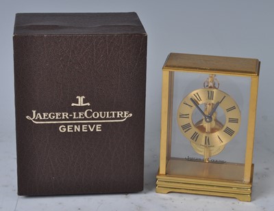 Lot 163 - A Jaeger le Coultre small brass desk clock, No....