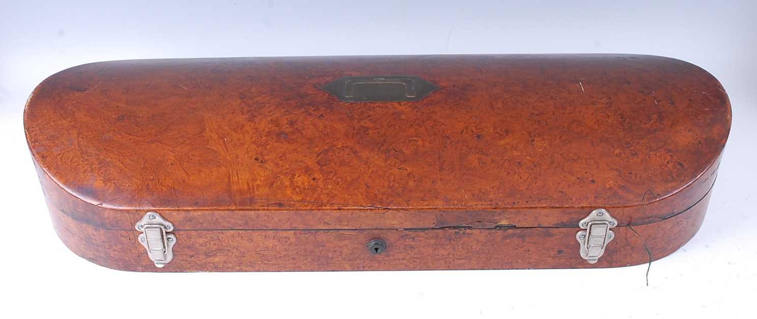 Lot 114 - A Victorian burr walnut double violin case,...