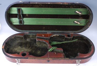 Lot 511 - A Victorian burr walnut double violin case,...