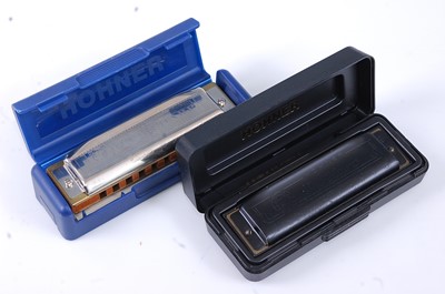 Lot 523 - A Hohner Pro Harp B MS Series harmonica, cased,...