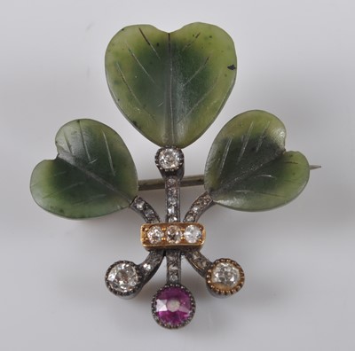 Lot 1138 - A Russian yellow and white metal shamrock...