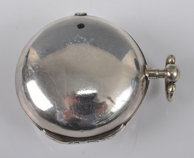 Lot 1157 - A mid 18th century silver pair cased pocket...