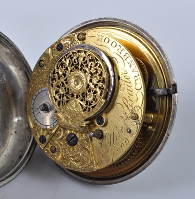 Lot 1160 - A George III silver pair cased pocket watch,...